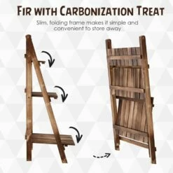 Outsunny 3 Tier Wooden Flower Pot Stand -OUTSUNNY Shop 1624015015 51404700