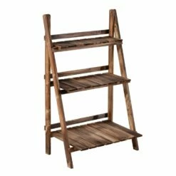Outsunny 3 Tier Wooden Flower Pot Stand