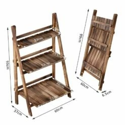 Outsunny 3 Tier Wooden Flower Pot Stand -OUTSUNNY Shop 1624015021 83786700