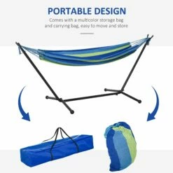 Outsunny Hammock With Metal Stand And Carrying Bag -OUTSUNNY Shop 1624015119 50164100