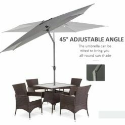 Oasis 3 X 2 M Adjustable Title Crank Garden Parasol - Grey -OUTSUNNY Shop 1624015171 01163900