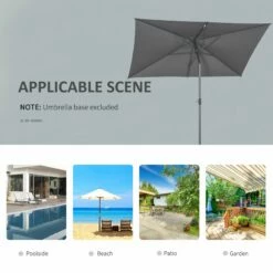 Oasis 3 X 2 M Adjustable Title Crank Garden Parasol - Grey -OUTSUNNY Shop 1624015177 78038300