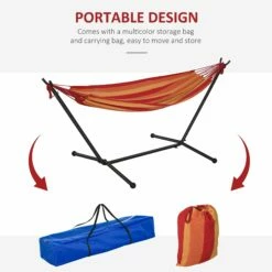 Outsunny Hammock With Metal Stand And Carrying Bag . -OUTSUNNY Shop 1624015234 46229600