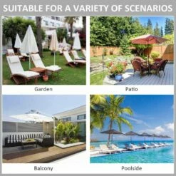 Outsunny Double Tier Wooden Umbrella Parasol 2.7m - Grey -OUTSUNNY Shop 1624015413 56142200