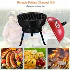 Outsunny Compact Portable Charcoal BBQ Grill - Red -OUTSUNNY Shop 1624015457 70772600 391330d6 df25 414f 837d fd2fc142fba5