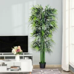 Outsunny 1.8 M Artificial Bamboo Plant With Pot - Green/Black -OUTSUNNY Shop 1624015630 40488500 9dfd8ecb f5cd 47fb 9180 6848a71447dd