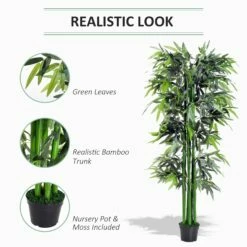 Outsunny 1.8 M Artificial Bamboo Plant With Pot - Green/Black -OUTSUNNY Shop 1624015638 79368400 fbcacbaf f86f 4978 b462 c3d42f51654b