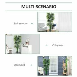 Outsunny 1.8 M Artificial Bamboo Plant With Pot - Green/Black -OUTSUNNY Shop 1624015642 40266900 e909b656 5598 4d1d 96b3 adcf4742290b