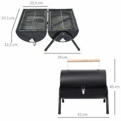 Outsunny Compact Steel Portable Charcoal BBQ Grill - Black -OUTSUNNY Shop 1624015686 29277200 8956f9d1 10da 4c6f 9a3e 34ea854ef978