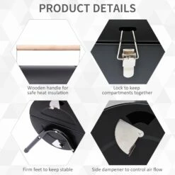 Outsunny Compact Steel Portable Charcoal BBQ Grill - Black -OUTSUNNY Shop 1624015689 35573600 122820f3 6e05 4791 bc4c cfe85aba7d00