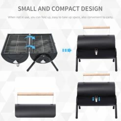 Outsunny Compact Steel Portable Charcoal BBQ Grill - Black -OUTSUNNY Shop 1624015692 48654500 e4711617 46f3 46b3 a51e 8c15ea89f526