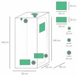 Outsunny Hydroponic Plant Grow Tent 80L X 80W X 160Hcm -OUTSUNNY Shop 1624015777 63124000 23b2021a 442e 4bc7 b4cc f62042735346