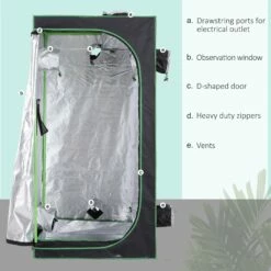 Outsunny Hydroponic Plant Grow Tent 80L X 80W X 160Hcm -OUTSUNNY Shop 1624015780 96351600 15607537 a2be 4720 9692 007f4fe24f2f
