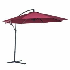 Outsunny UV And Water Resistant Hanging Garden Parasol 3m - Red