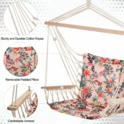 Outsunny Hanging Rope Frame Hammock Chair - Floral 17 Outsunny Hanging Rope Frame Hammock Chair - Floral -OUTSUNNY Shop 1624016015 22716400 a9cff5c8 75c2 43ed a610 e96094af1532