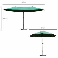 Outsunny 4.6 M Double Sided Umbrella Parasol With Cross Base - Dark Green -OUTSUNNY Shop 1624025875 98493100 e5a0811b 07b3 4754 8374 3138888659a1