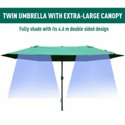 Outsunny 4.6 M Double Sided Umbrella Parasol With Cross Base - Dark Green -OUTSUNNY Shop 1624025879 08543900 e3a1999f 5ed9 4916 af5d da3eba398901