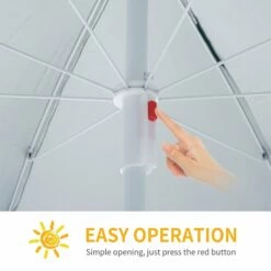 Oasis 2.2 M Outdoor Fishing Parasol Umbrella With Side Panel - White -OUTSUNNY Shop 1624026183 11618300