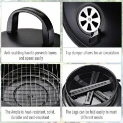 Outsunny Compact Portable Metal BBQ Grill - Black -OUTSUNNY Shop 1624026227 21621800 2e62eb66 2587 4f9b a5fd 0382c997ead1