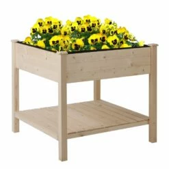 Outsunny Elevated Fir Wood Plant Box 91Lx91Wx81H Cm -OUTSUNNY Shop 1624026248 30248300 df183aa6 1fb1 455b ad12 b2503a93510d