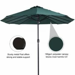 Oasis 4.6 M Double-Sided Umbrella Parasol - Green -OUTSUNNY Shop 1624026297 70053800 03539799 3528 492c a819 007f3f719432
