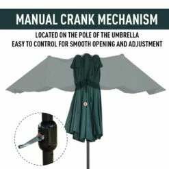 Oasis 4.6 M Double-Sided Umbrella Parasol - Green -OUTSUNNY Shop 1624026299 13980900 228b360a 6bbe 480f bcdc ee95632165e8