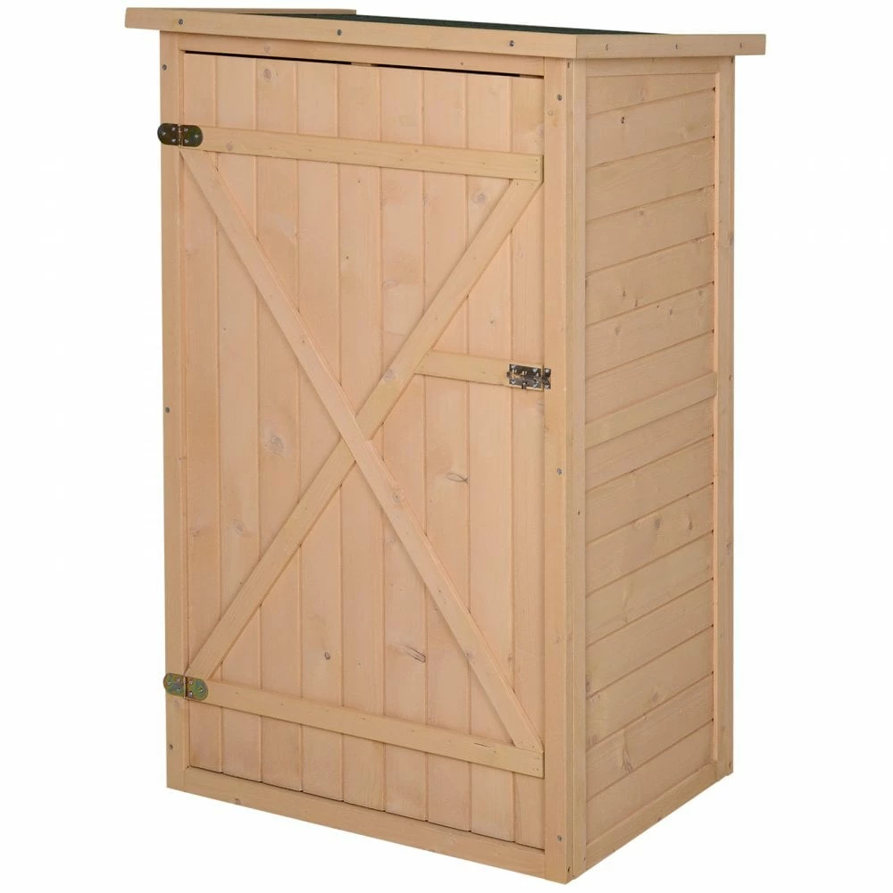Outsunny 1.8 X 2.4ft Small Fir Wood Garden Storage Shed With Shelves 3 Outsunny 1.8 X 2.4ft Small Fir Wood Garden Storage Shed With Shelves