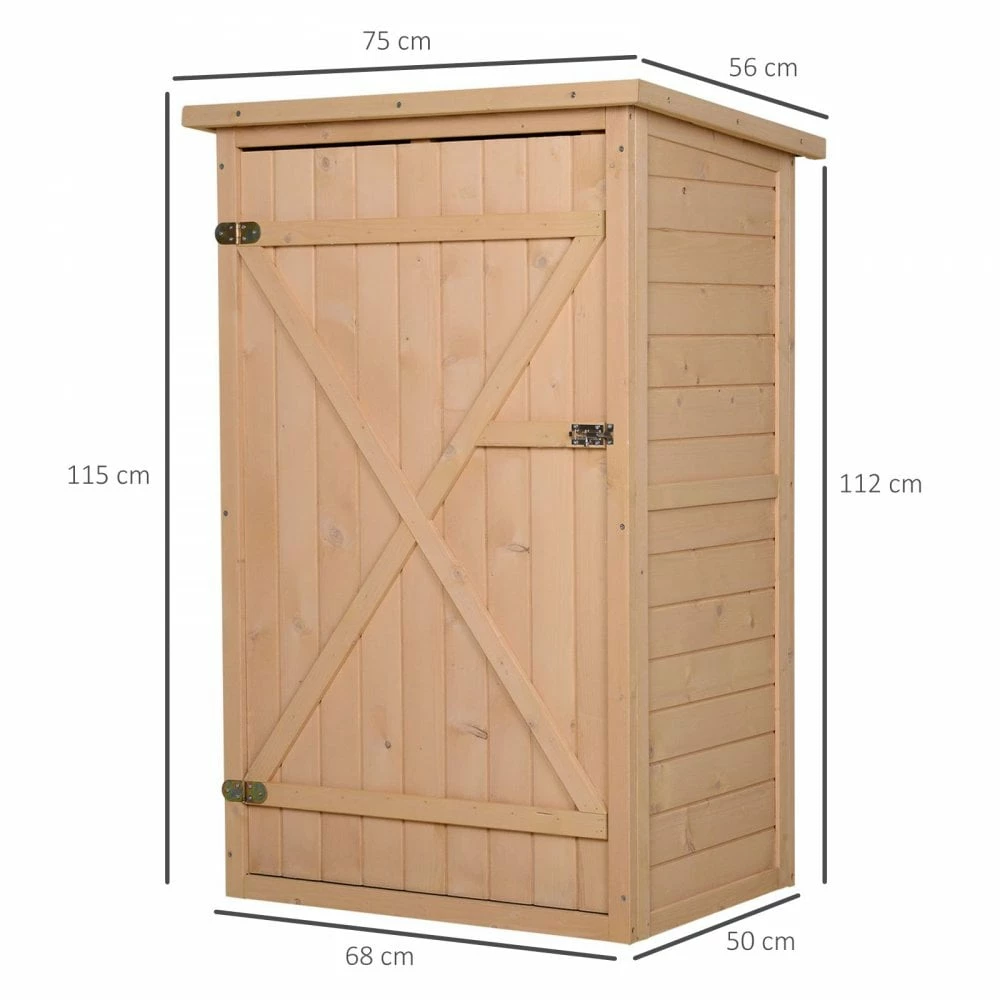 Outsunny 1.8 X 2.4ft Small Fir Wood Garden Storage Shed With Shelves 5 Outsunny 1.8 X 2.4ft Small Fir Wood Garden Storage Shed With Shelves - Image 3