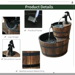 Outsunny 2 Tier Wooden Water Pump Fountain -OUTSUNNY Shop 1624029516 14543200 4e6c9480 c6cc 408d 90cb a786eaa92661