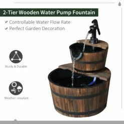 Outsunny 2 Tier Wooden Water Pump Fountain -OUTSUNNY Shop 1624029519 73431800 a6fff02c 7259 428f 8ed5 5432b78140b0