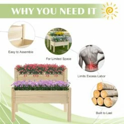 Outsunny 2-Piece Solid Fir Wood Plant Raised Bed -OUTSUNNY Shop 1624029657 40117500 6de570ed d342 42b8 b933 bc1f4d5cfa6d