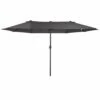 Outsunny 4.6m Garden Parasol Double-Sided Sun Umbrella Patio Market Shelter Canopy Shade Outdoor Grey