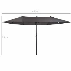 Outsunny 4.6m Garden Parasol Double-Sided Sun Umbrella Patio Market Shelter Canopy Shade Outdoor Grey -OUTSUNNY Shop 1624029829 91933400 d19d22b0 0cf9 4560 98c6 d9d45d24fae5