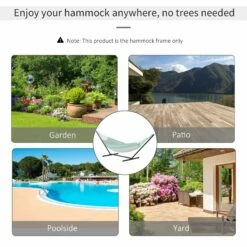 Outsunny Extra-Long Hammock Stand 3.6m - Black -OUTSUNNY Shop 1624030252 62953500