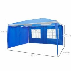 Oasis 4 X 3 M Steel Frame Gazebo/ Party Tent With Window - Blue -OUTSUNNY Shop 1624030546 09348700 0a685474 6d01 494c aaf8 a5cac4b66063