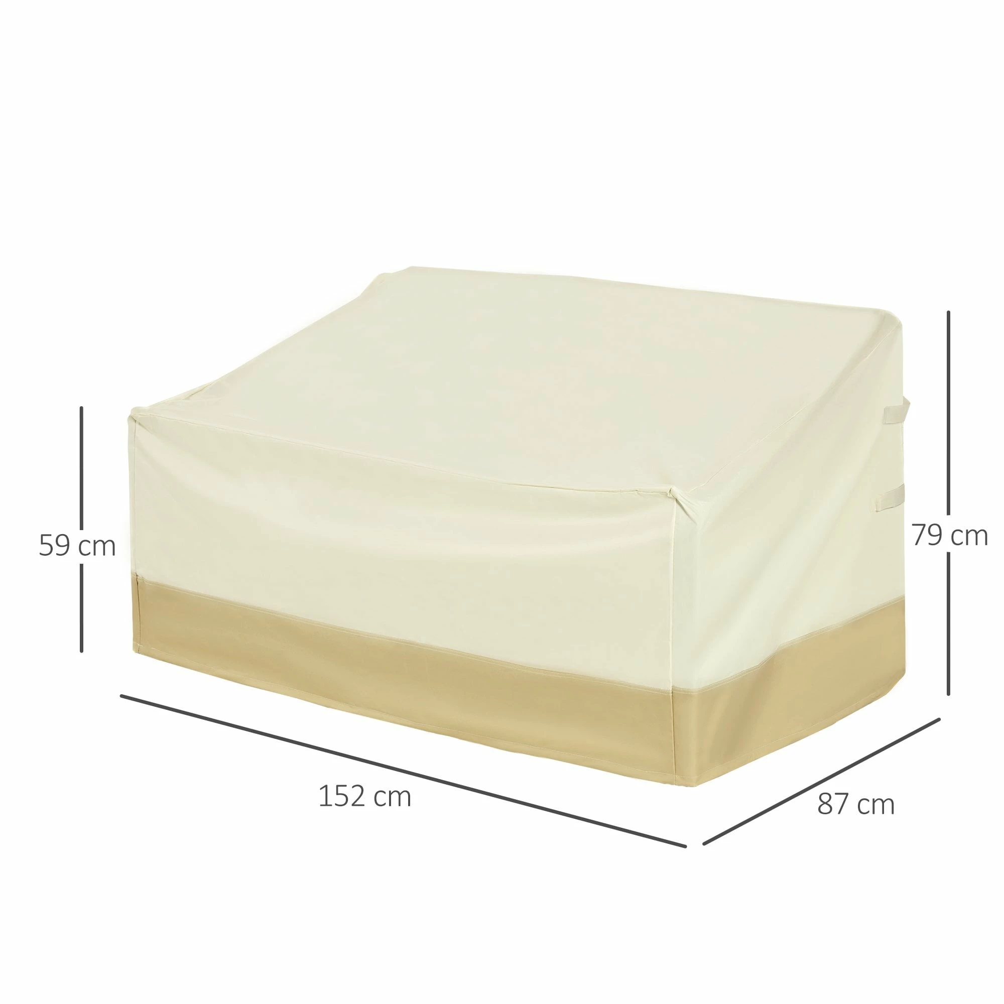 Outsunny Rattan 3 Seat Bench Waterproof Furniture Cover - Beige 5 Outsunny Rattan 3 Seat Bench Waterproof Furniture Cover - Beige - Image 3