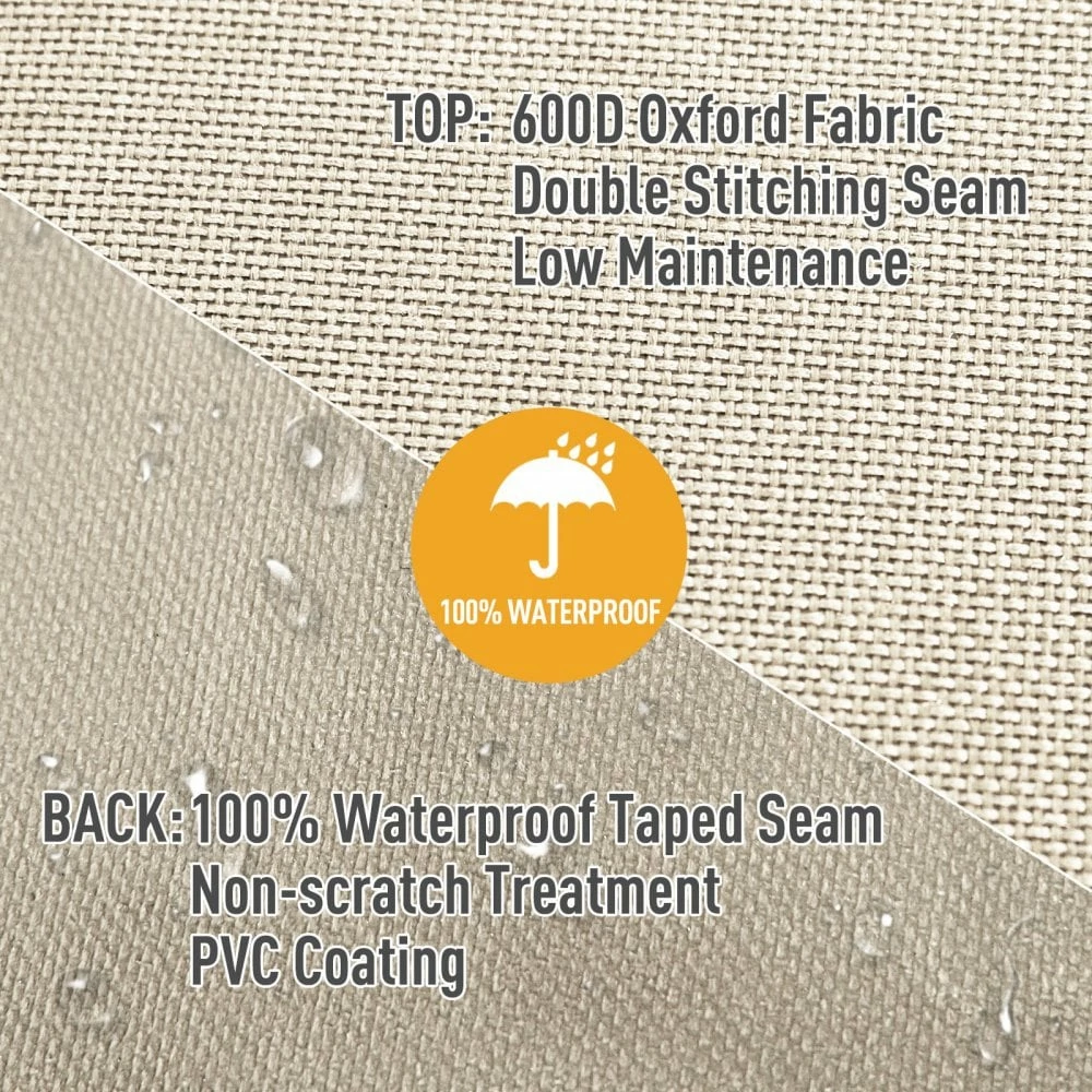 Outsunny Rattan 3 Seat Bench Waterproof Furniture Cover - Beige 7 Outsunny Rattan 3 Seat Bench Waterproof Furniture Cover - Beige - Image 5