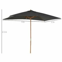 Outsunny 2.5 M Square Wood Umbrella Parasol - Dark Grey -OUTSUNNY Shop 1624030786 94773100 2962e4ea 1481 4c6d bc57 fb562297f5e1