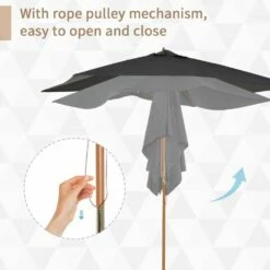 Outsunny 2.5 M Square Wood Umbrella Parasol - Dark Grey -OUTSUNNY Shop 1624030799 53584900 0b3c605b 4f06 4a53 8611 b286bf1b0e6b