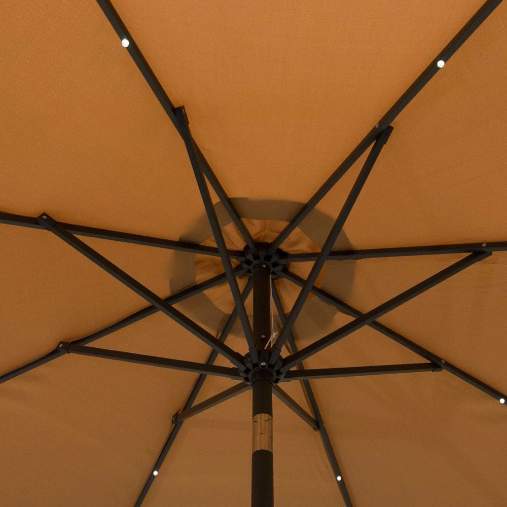 Outsunny 24 LED Solar Powered Parasol Umbrella-Brown 7 Outsunny 24 LED Solar Powered Parasol Umbrella-Brown - Image 5