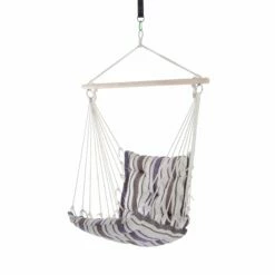 Outsunny Hanging Hammock Swing Chair - Brown/White Stripes