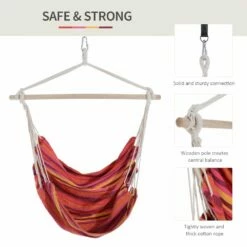 Outsunny Hanging Cotton Hammock Swing Chair - Multi Colour -OUTSUNNY Shop 1624031221 43484400