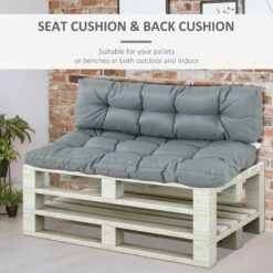 Outsunny-2 Piece Garden Pallet Padded Cushions - Grey -OUTSUNNY Shop 1624031268 17010000