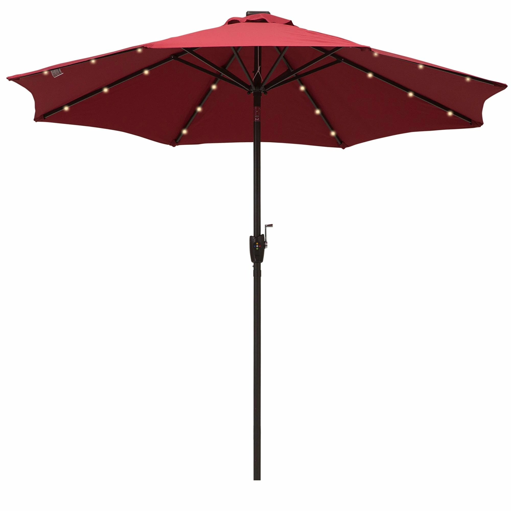 Oasis Garden Umbrella Parasol With LED Solar Lights - Wine Red 3 Oasis Garden Umbrella Parasol With LED Solar Lights - Wine Red