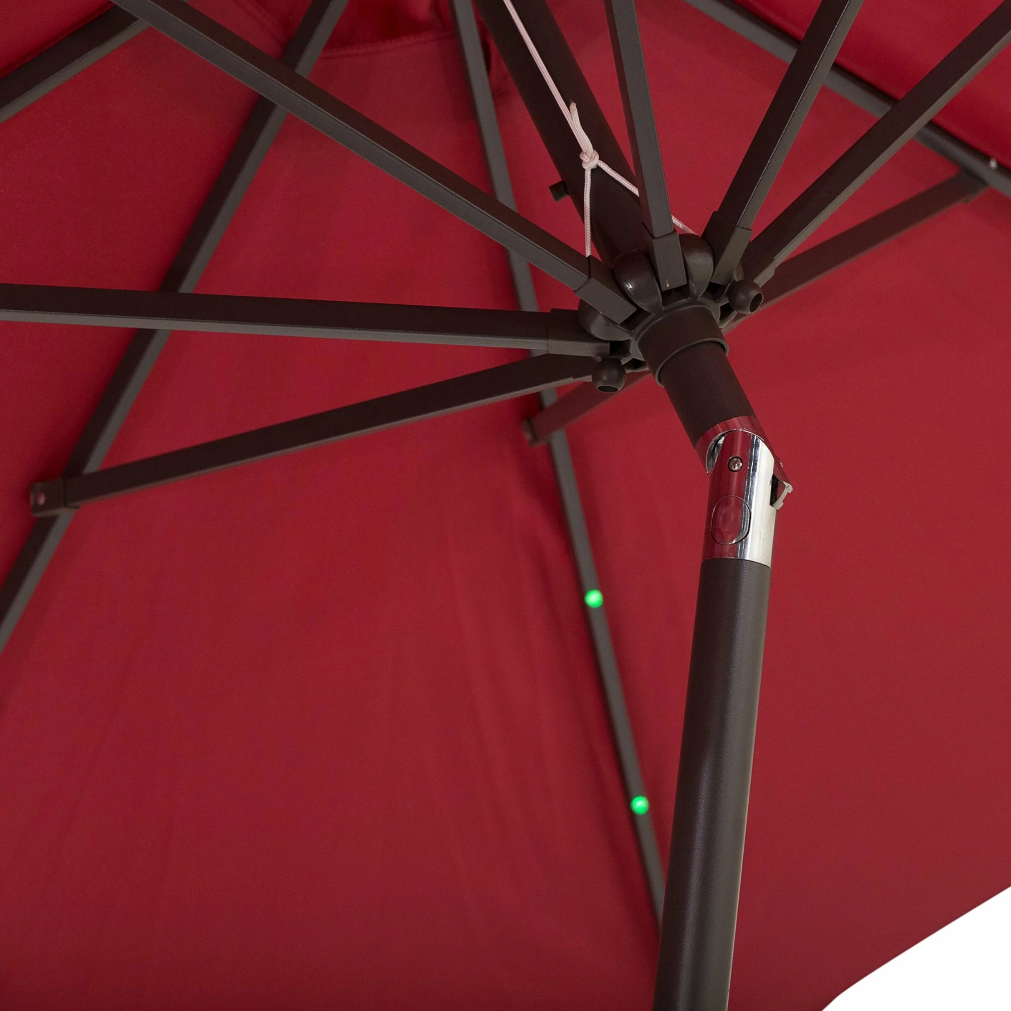 Oasis Garden Umbrella Parasol With LED Solar Lights - Wine Red 5 Oasis Garden Umbrella Parasol With LED Solar Lights - Wine Red - Image 3