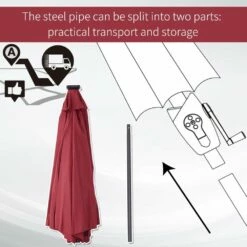 Oasis Garden Umbrella Parasol With LED Solar Lights - Wine Red 14 Oasis Garden Umbrella Parasol With LED Solar Lights - Wine Red -OUTSUNNY Shop 1624031394 85141900 1ac7e87e 776c 4216 98a2 e0b93adc7c90