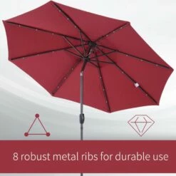 Oasis Garden Umbrella Parasol With LED Solar Lights - Wine Red 15 Oasis Garden Umbrella Parasol With LED Solar Lights - Wine Red -OUTSUNNY Shop 1624031396 86911600 3adbcd5f 9340 46e7 92ab e4e9e1400880