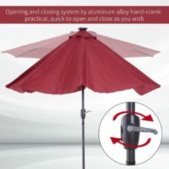 Oasis Garden Umbrella Parasol With LED Solar Lights - Wine Red 16 Oasis Garden Umbrella Parasol With LED Solar Lights - Wine Red -OUTSUNNY Shop 1624031398 97061400 40718c91 c935 4e9f 8233 ef09633f7018