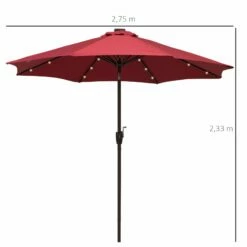 Oasis Garden Umbrella Parasol With LED Solar Lights - Wine Red 19 Oasis Garden Umbrella Parasol With LED Solar Lights - Wine Red -OUTSUNNY Shop 1624031407 65572300 539103bd 6fd6 4243 b0cb 1ca21d70d536