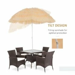 Oasis Hawaiian Style Garden Umbrella Parasol With Tilt - Yellow -OUTSUNNY Shop 1624031624 07371300 562643c8 82cd 435d 8e39 641ca58551a3